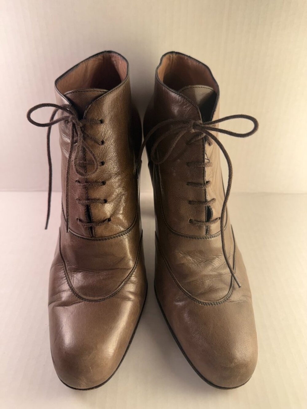 PRADA VICTORIAN LACE UP ANKLE BOOTS